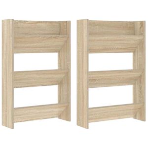 vidaXL Wandschoenenkasten 2 st 60x18x90 cm spaanplaat sonoma eiken