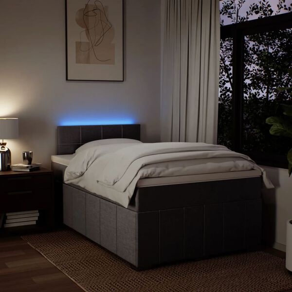 vidaXL Boxspring met matras stof taupe 120x190 cm