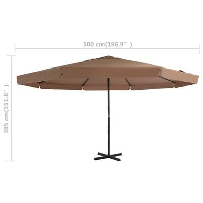 vidaXL Parasol met draagbare voet taupe