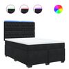 vidaXL Boxspring met matras fluweel zwart 140x200 cm