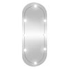 vidaXL Wandspiegel met LED's ovaal 45x100 cm glas