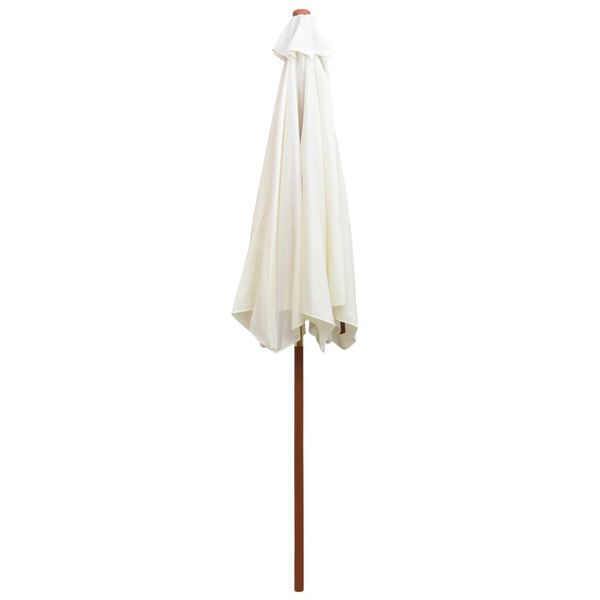 vidaXL Parasol 270x270 cm houten paal cr&egrave;mewit