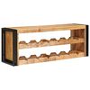 vidaXL Wijnrek Bruin 100 x 45 x 33 cm Massief Ruw Mango Hout