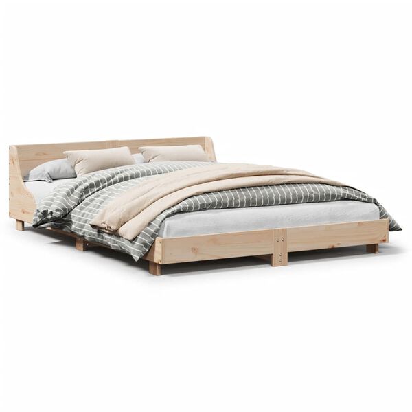 vidaXL Bedframe zonder matras massief grenenhout 140x190 cm