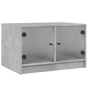 vidaXL Salontafel met glazen deuren 68x50x42 cm betongrijs