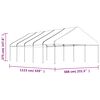 vidaXL Prieel met dak 11,15x5,88x3,75 m polyetheen wit