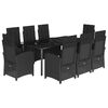 vidaXL 9-delige Tuinset poly rattan zwart