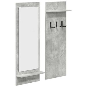 vidaXL Wandgemonteerde kapstok met plank Beton Grijs 70 x 10 x 90 cm