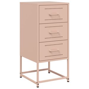 vidaXL Nachtkastje 36x39x78 cm staal roze