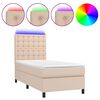vidaXL Boxspring met matras en LED kunstleer cappuccinokleur 100x200cm