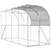 vidaXL Kippenhok Tegen de Muur zilver 400 x 100 x 215 cm