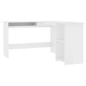 vidaXL Hoekbureau L-vormig 120x140x75 cm bewerkt hout wit