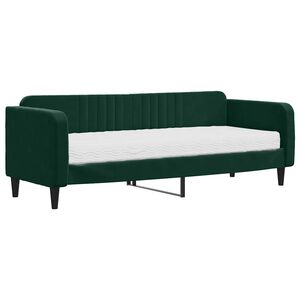 vidaXL Slaapbank met matras 80x200 cm fluweel donkergroen