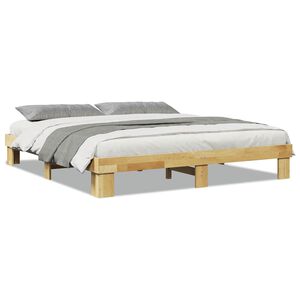 vidaXL Bedframe zonder matras 180x200 cm massief eikenhout