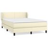 vidaXL Boxspring met matras kunstleer cr&egrave;mekleurig 140x190 cm