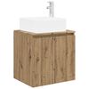 vidaXL Wandgemonteerde wastafelmeubel Artisanaal eiken 53 x 35 x 63 cm