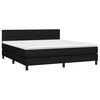 vidaXL Boxspring met matras en LED stof zwart 180x200 cm