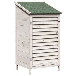 vidaXL Tuinschuur met dak Wit 59 x 56 x 113,5 cm Massief Vurenhout