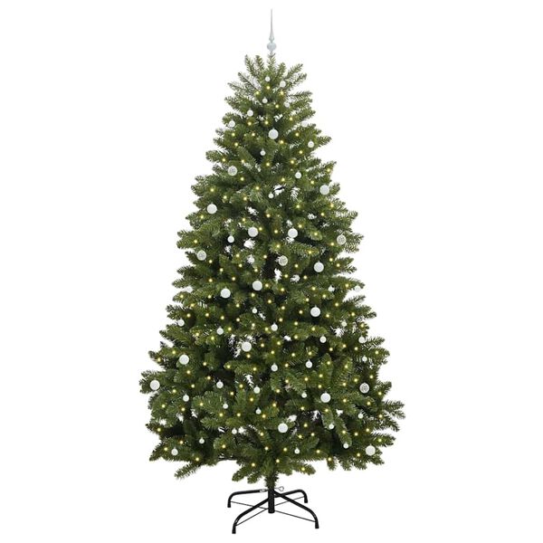 vidaXL Kunstkerstboom met 300 LED Groen 300 cm PVC en Metaal