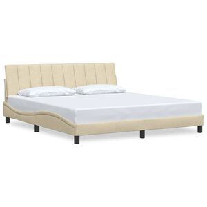 vidaXL Bedframe zonder matras "Hanko" stof cr&egrave;mekleurig 180x200 cm