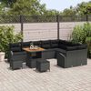 vidaXL Tuin Sofa Set met kussen 12 pcs Zwart Poly riet