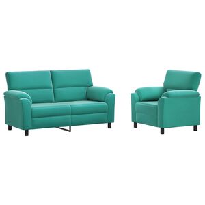 vidaXL Bankstel 2 pcs Turquoise fluweel