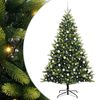 vidaXL Kunstkerstboom met scharnier 300 LEDs Groen 210 cm PVC en PE