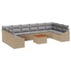 vidaXL Tuinbankenset 11 st Beige en Licht Grijs poly rattan