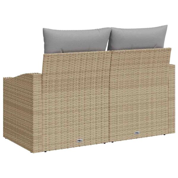 vidaXL Tuinbank met kussen met opslag 123 x 62 x 69 cm poly rattan
