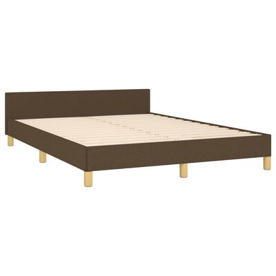 vidaXL Bedframe zonder matras stof donkerbruin 140x190 cm