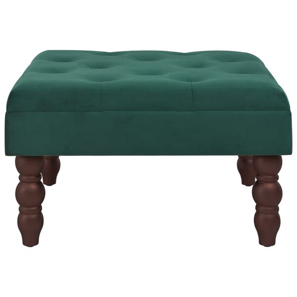 vidaXL Kruk 60x60x36 cm fluweel donkergroen