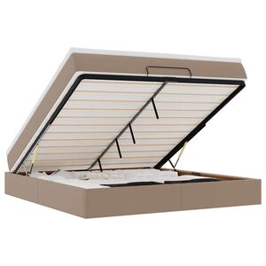 vidaXL Ottoman bed met matras 160x200cm kunstleer cappuccinokleurig