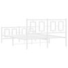 vidaXL Bedframe met hoofd- en voeteneinde metaal wit 140x200 cm
