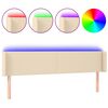 vidaXL Hoofdbord LED 203x16x78/88 cm stof cr&egrave;mekleurig