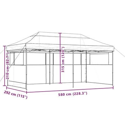 vidaXL Partytent inklapbaar pop-up met 3 zijwanden groen