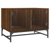 vidaXL Salontafel met glazen deuren 68,5x50x50 cm gerookt eikenkleurig