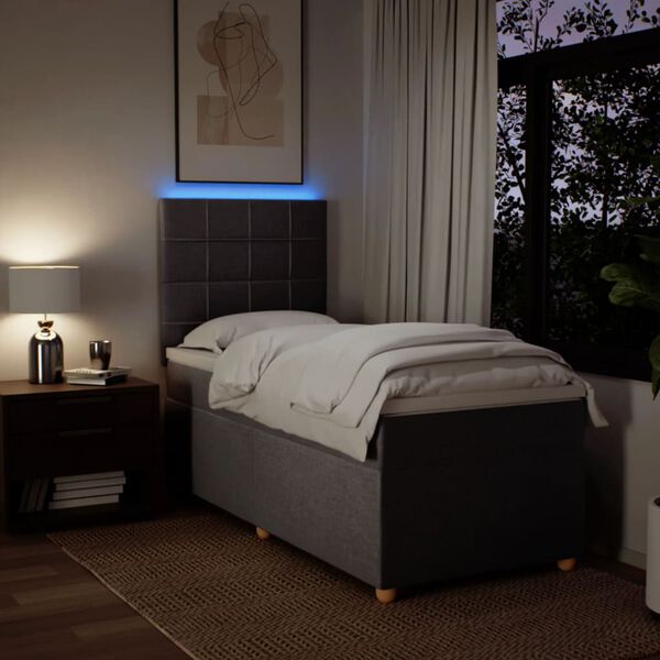 vidaXL Boxspring met matras stof taupe 100x200 cm