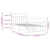 vidaXL Bedframe met hoofd- en voeteneinde metaal zwart 107x203 cm