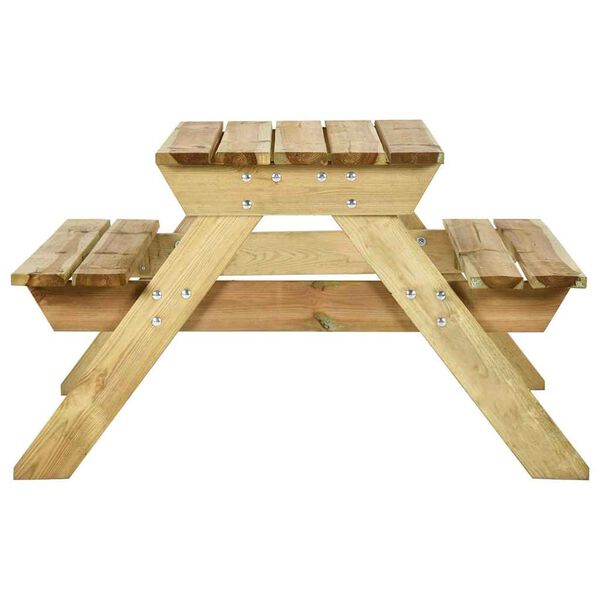 vidaXL Picknicktafel met banken 110x123x73 cm ge&iuml;mpregneerd grenenhout
