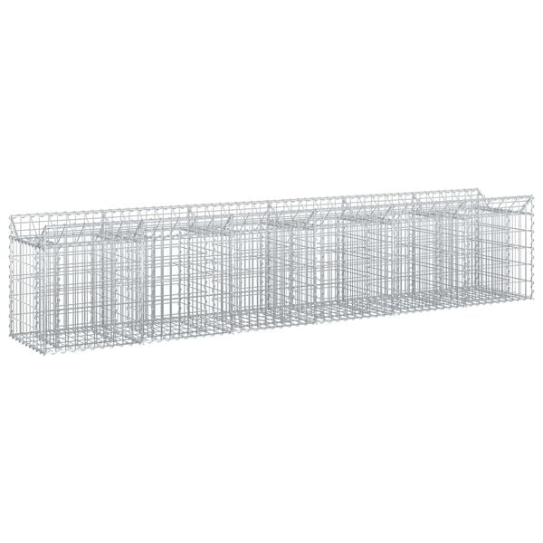 vidaXL Gabion Verhoogd Bed 2 pcs Zilver 300 x 50 x 60 cm