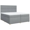 vidaXL Boxspring met matras stof lichtgrijs 200x200 cm