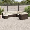 vidaXL 11-delige Loungeset met kussens poly rattan bruin