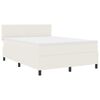 vidaXL Boxspringbed Cr&egrave;me en Wit 160 x 200 cm Katoen Stof