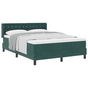 vidaXL Boxspringbed met hoofdeinde Donkergroen 190 x 140 cm Fluweel