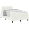 vidaXL Boxspring bed Cr&egrave;me en Wit 203 x 120 x 88 cm Katoenen stof