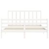 vidaXL Bedframe zonder matras massief grenenhout wit 160x200 cm