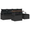 vidaXL Tuinbankenset 6 st Zwart poly rattan