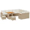 vidaXL Tuin Sofa Set 12 st 9-Aantal zitplaatsen Beige Poly Rattan