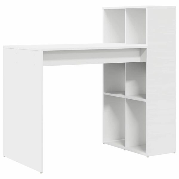 vidaXL Bureau met plank Wit 108 x 55 x 103.5 cm Bewerkt hout