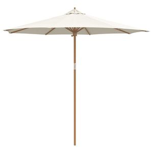 vidaXL Tuinparasol Cr&egrave;me Wit &Oslash; 270 x 260 cm Bamboe